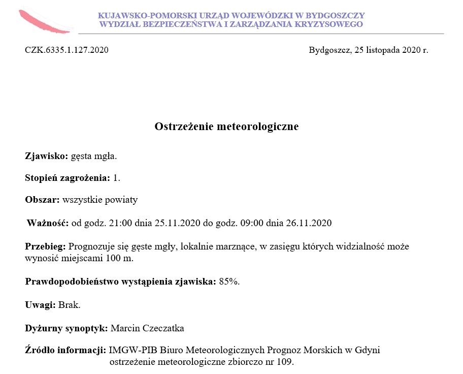 ostrzeenie